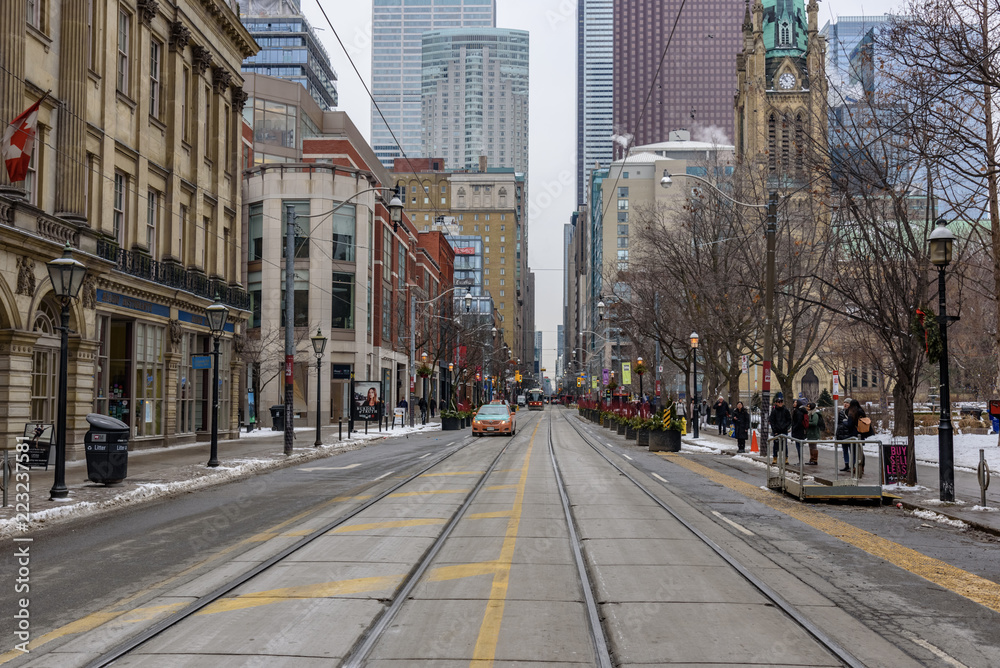 View of a street of Downtown Toronto