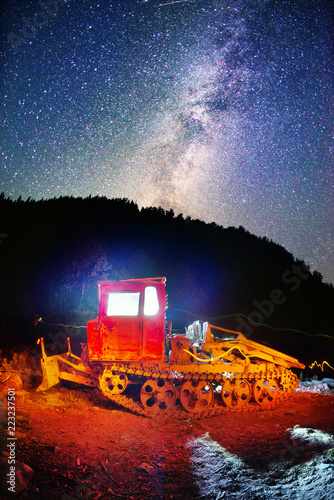 Star tractor in the mountains