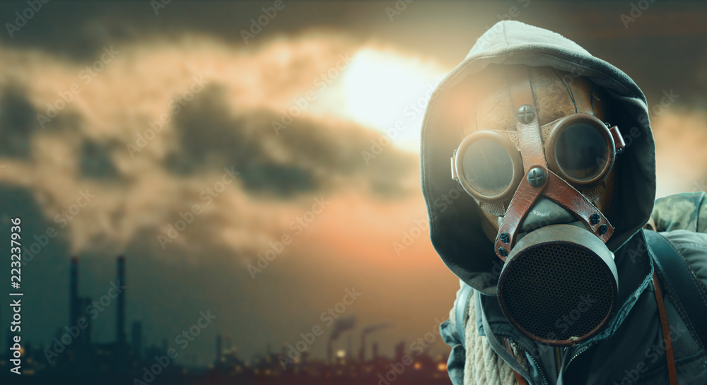Εκτύπωση καμβά Environmental disaster and post apocalyptic survivor