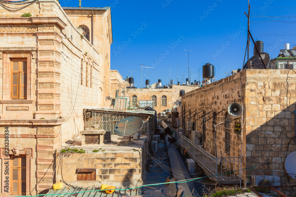 Old city roofs of Jerusalem city, Israel