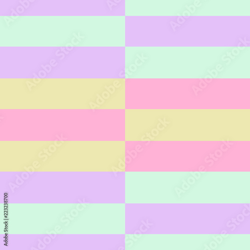 Retro pastel colours Horizontal Stripes