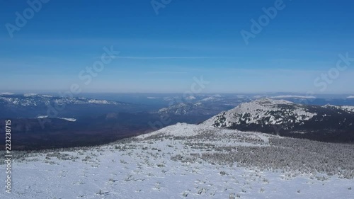 Far horizon winter mountains