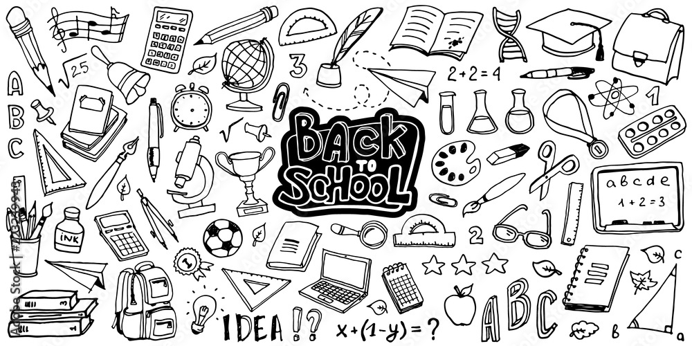 Back To School Painting Supplies Stock Photo - Download Image Now - White  Background, Cut Out, Education - iStock