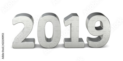 Neues jahr new year text silber 2019 3d