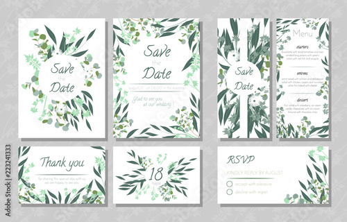 Wedding Cards with Eucalyptus.