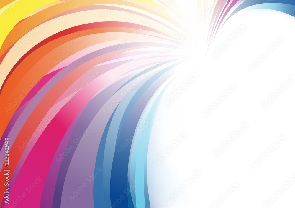 Colorful Abstract Background in Bright Colors - Colored stripes on White Background Illustration, Vector
