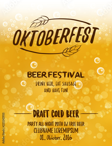 Oktoberfest Typographic Poster Design for Beer festival party