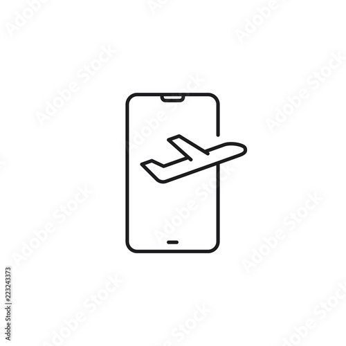 line mobile roaming abroad icon on white background