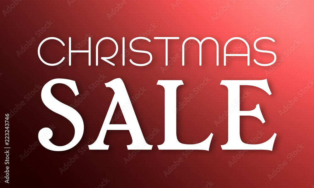 Christmas Sale - white text on red background