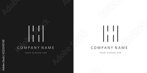 h logo letter modern design