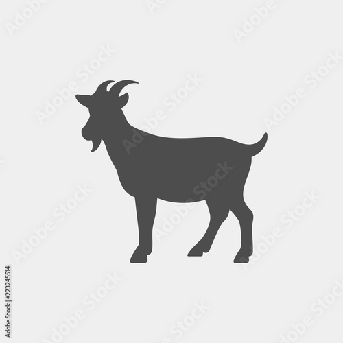 Goat vector silhouette. Farm animal silhouette