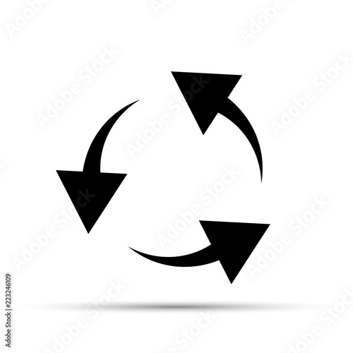 Three black thin circular arrows