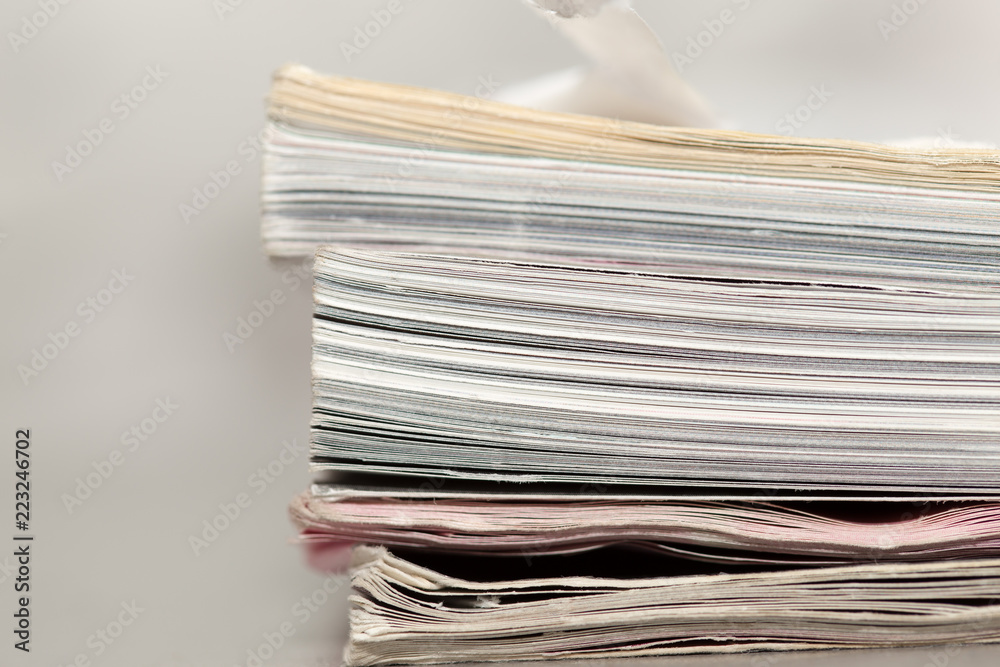 side view of old book, macro