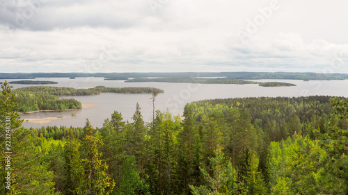 overview at p  ij  nne lake from the struve geodetic arc at mount oravivuori in puolakka finland