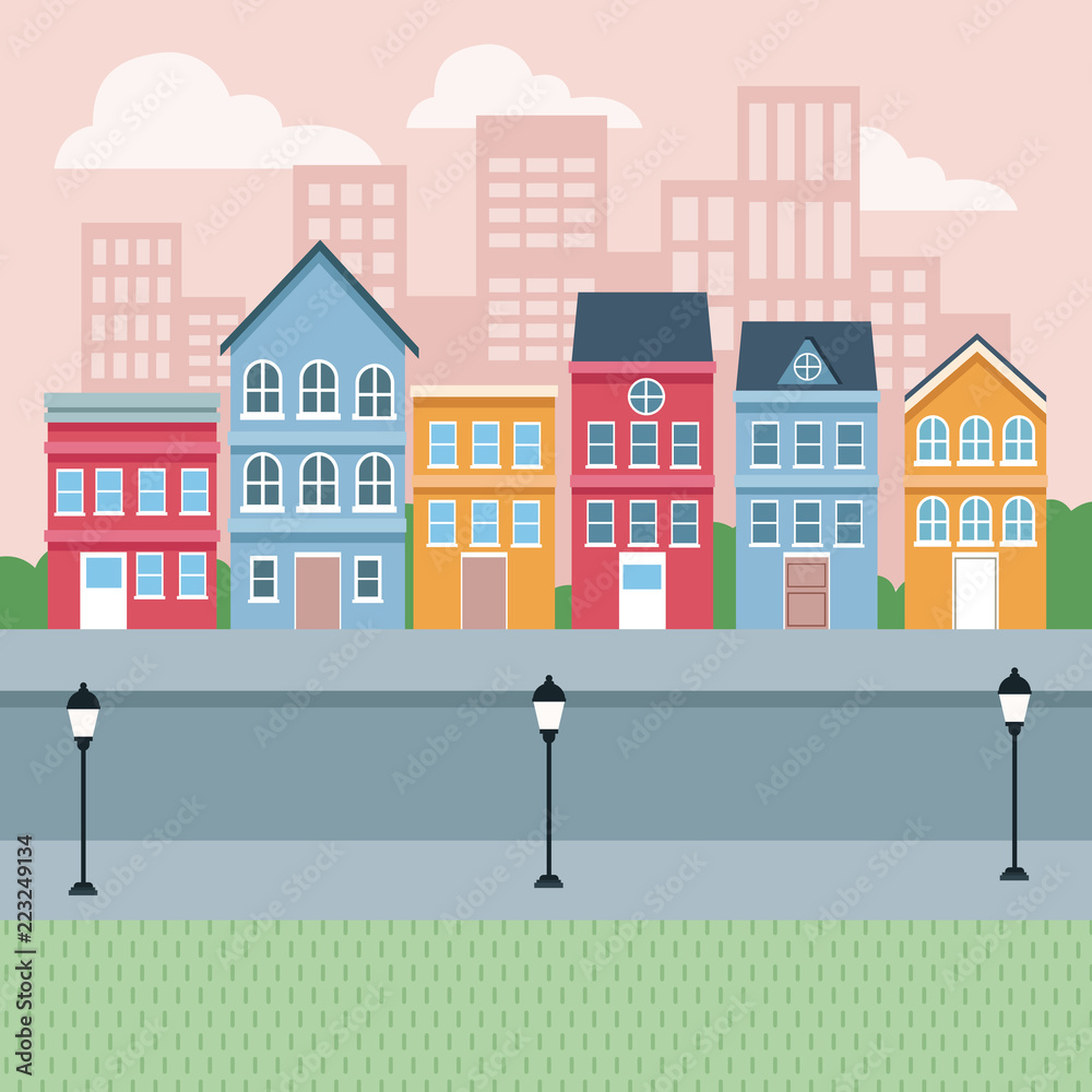 Town scenery cartoons Town scenery cartoons
