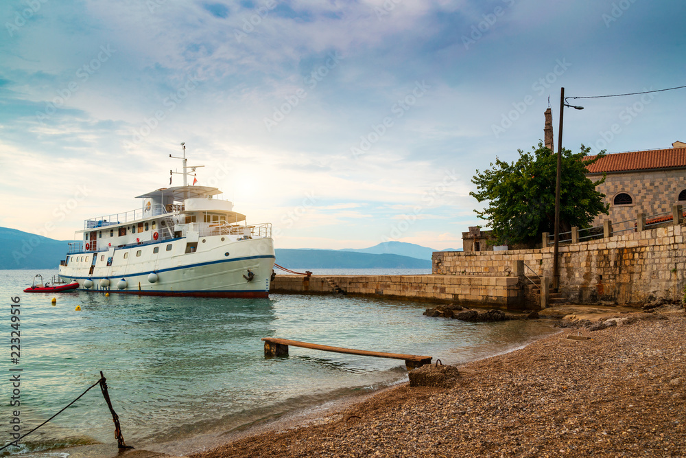 Big ship in Glavotok port, Krk Island , Croatia