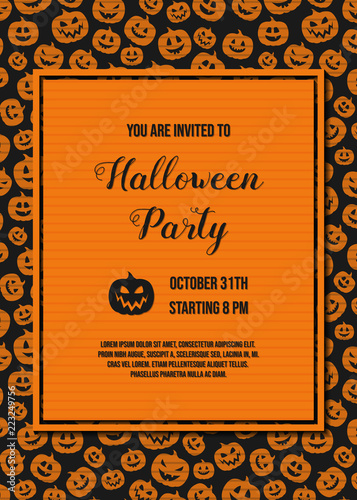 Halloween Party - concept of invitation. Vector.