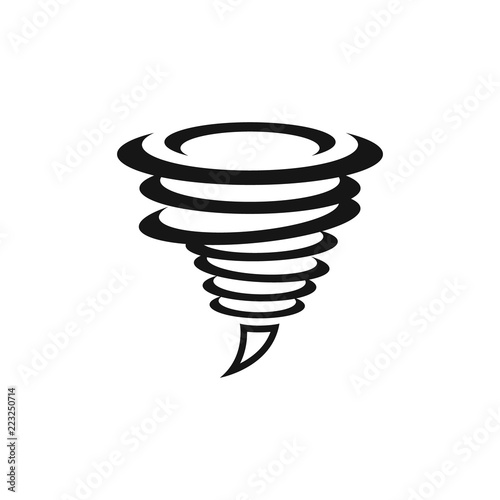 Tornado or twister icon isolated on white background.