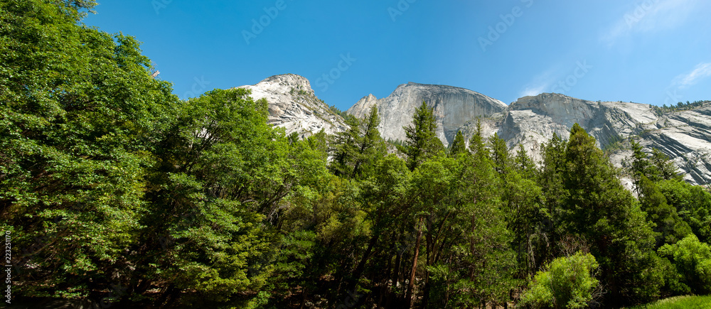 A view of Half Dome from Yosemite Valley