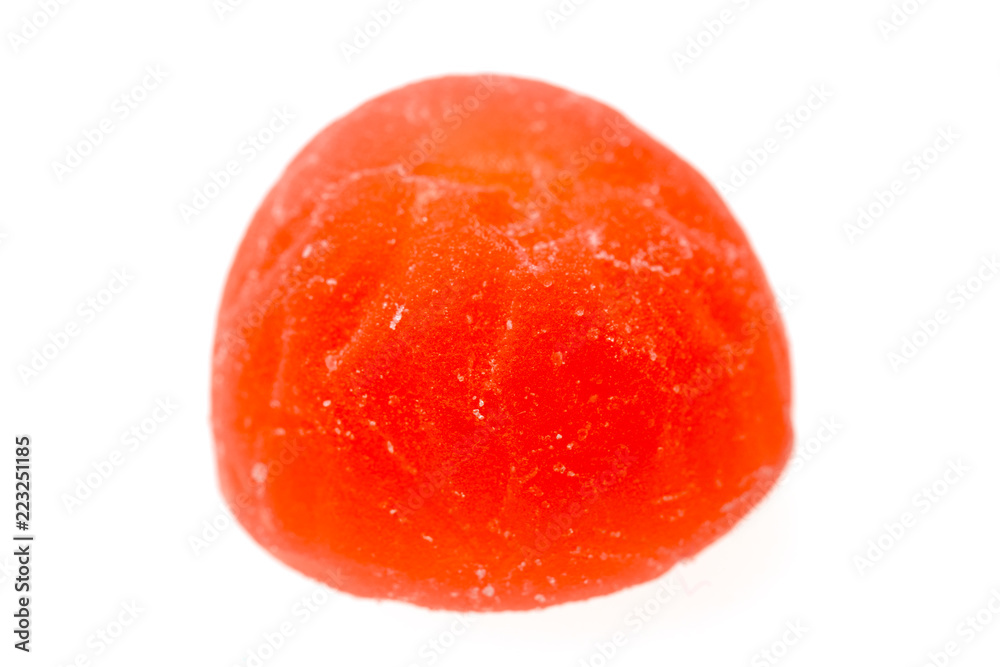 Red fruit candy on a white background Red fruit candy on a white background