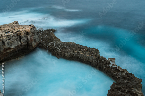 Seascapes of Dwejra Gozo Azurwindow, bluehole. long expousure. Malta photo