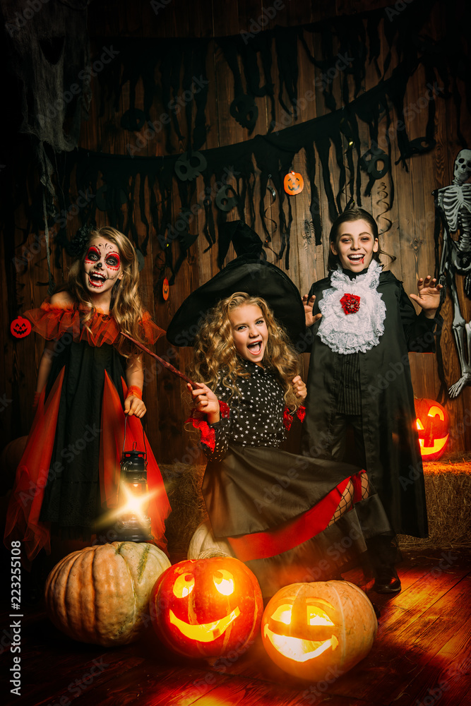 Naklejka premium party with pumpkins