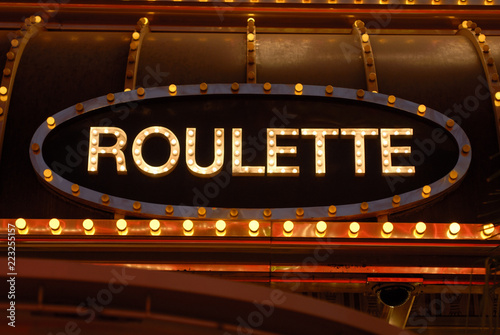Photography roulette sign - downtown Las Vegas