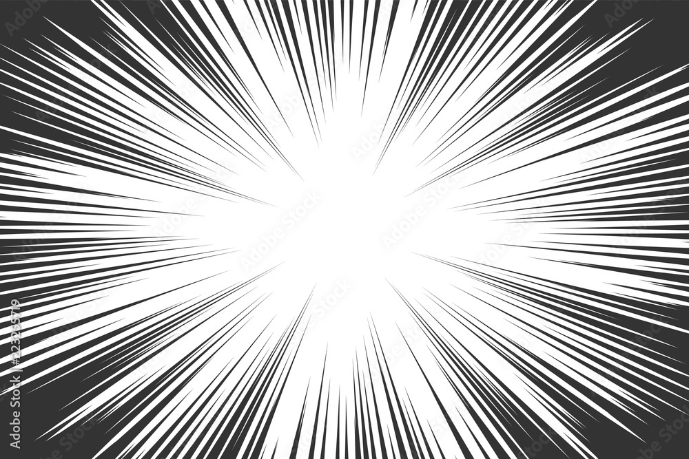 Comic book radial lines background. Manga speed frame. Explosion vector illustration. Star burst or sun rays abstract backdrop Comic book radial lines background. Manga speed frame. Explosion vector illustration. Star burst or sun rays abstract backdrop
