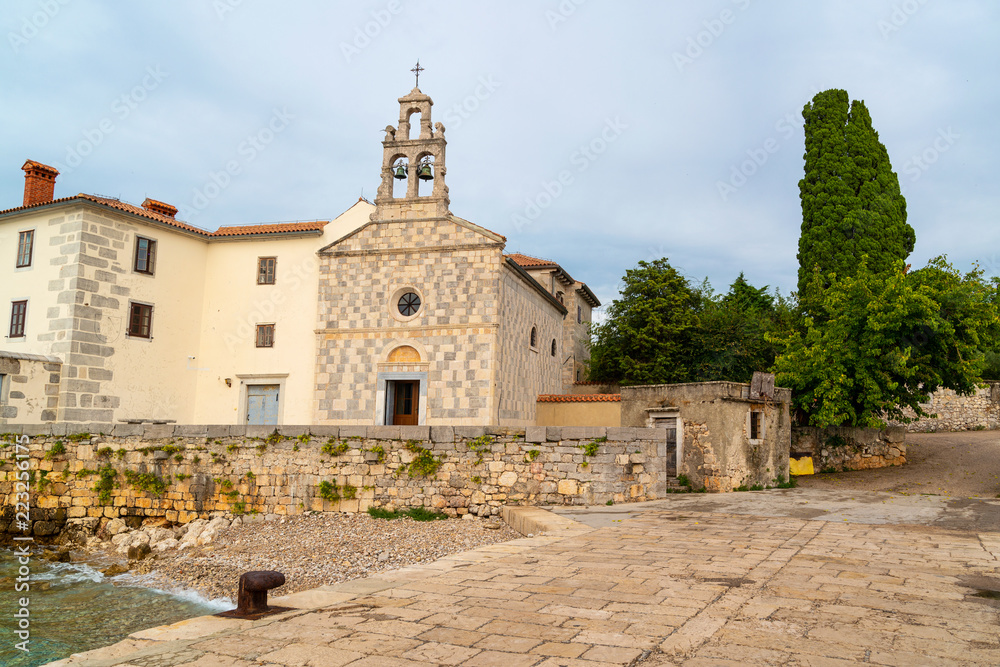 Obraz premium Monastery in Glavotok port , Krk Island , Croatia