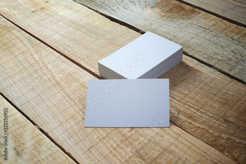 blank business cards mock up with a perspective view, showcase design
