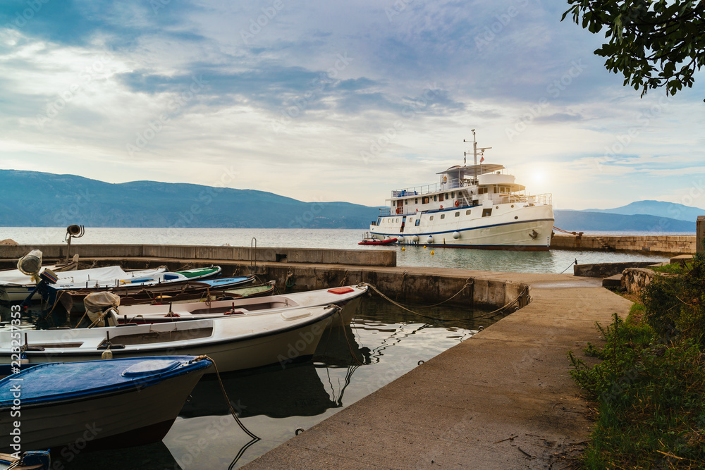 Fototapeta premium Boats on the dock, Croatia