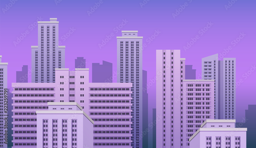 City urban landscape. Vector eps10 isolated illustration.