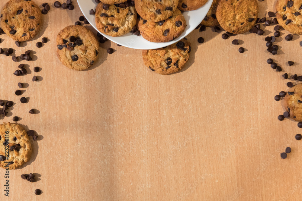 Chocolate Chip Cookies on the table Chocolate Chip Cookies on the table