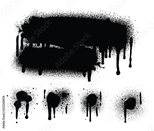 Spray Paint Abstract Vector Elements isolated on White Background. Lines and Drips Set. Street style. 