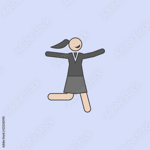 business lady with luck colored line icon. Simple colored element illustration. business lady with luck outline symbol design from Businesswoman Feeling and emonations set