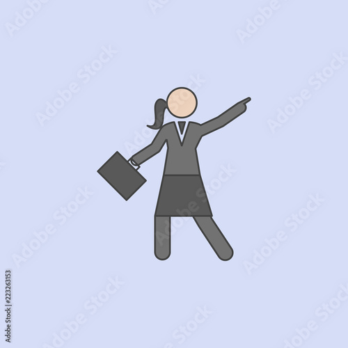 business lady with diplomat colored line icon. Simple colored element illustration. business lady with diplomat outline symbol design from Businesswoman Feeling and emonations set