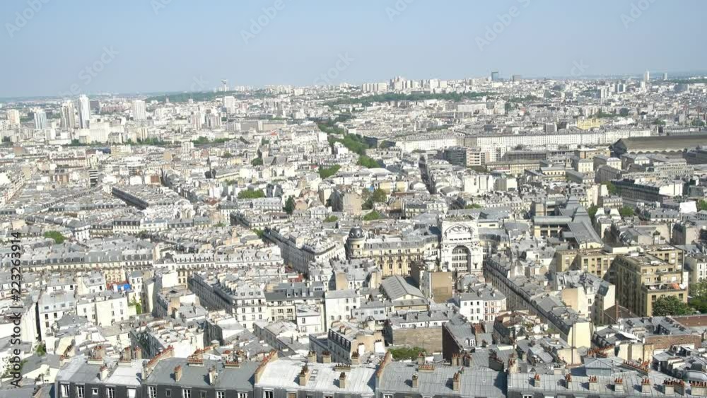 Aerial cityscape from the Basilica of the Sacred Heart of Paris in a sunny day Aerial cityscape from the Basilica of the Sacred Heart of Paris in a sunny day