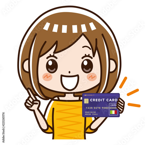 女性とクレジットカード