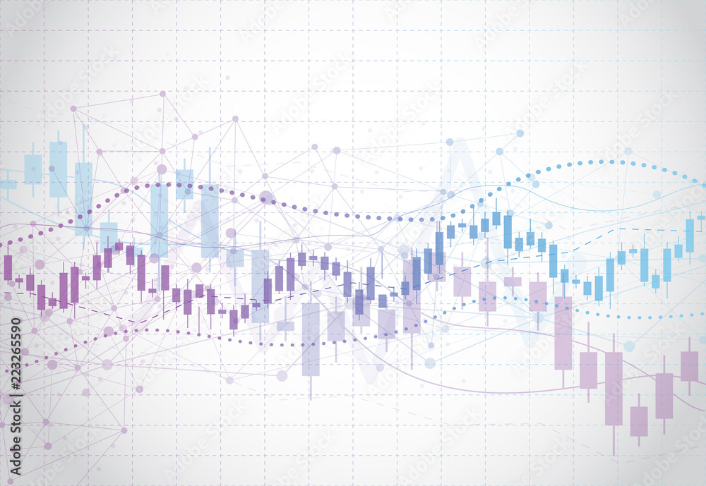 Business candle stick graph chart of stock market investment trading on dark background design. Bullish point, Trend of graph. Vector illustration Business candle stick graph chart of stock market investment trading on dark background design. Bullish point, Trend of graph. Vector illustration