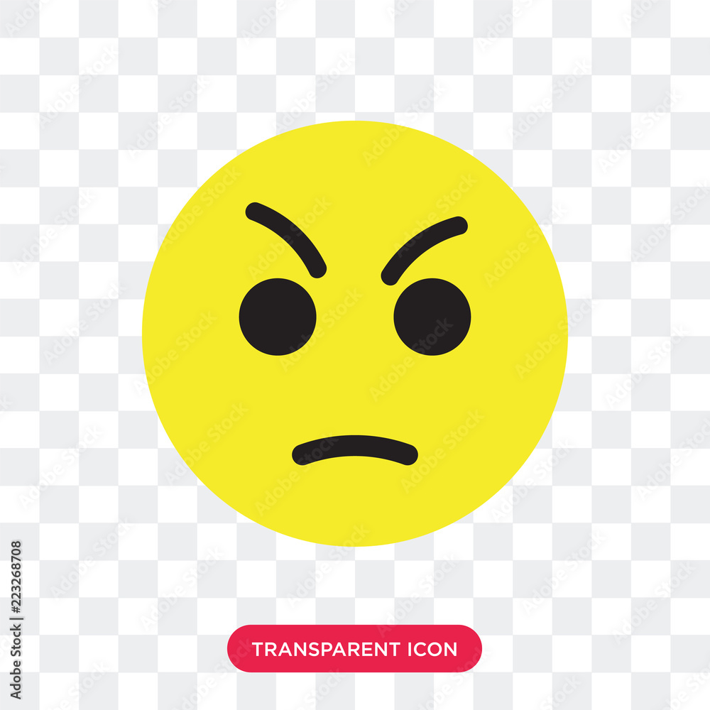 Angry vector icon isolated on transparent background, Angry logo design ...