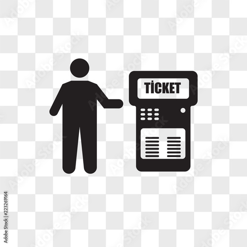 Ticket machine vector icon isolated on transparent background, Ticket machine logo design