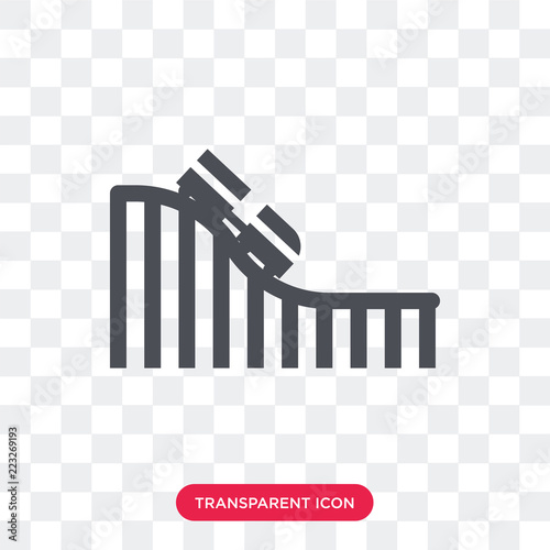 Roller coaster vector icon isolated on transparent background, Roller coaster logo design