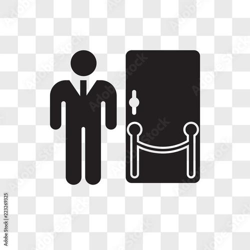 Doorman vector icon isolated on transparent background, Doorman logo design