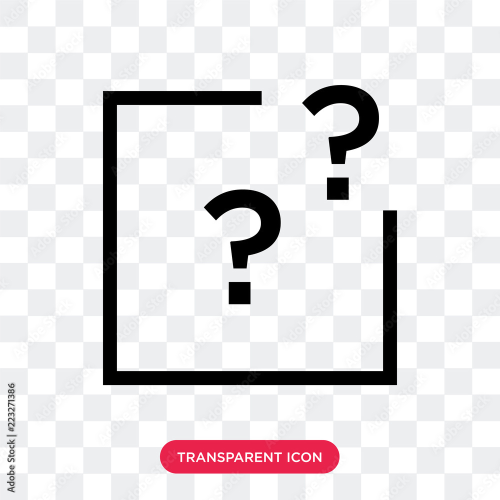question mark vector icon isolated on transparent background, question mark  logo design Stock Vector | Adobe Stock