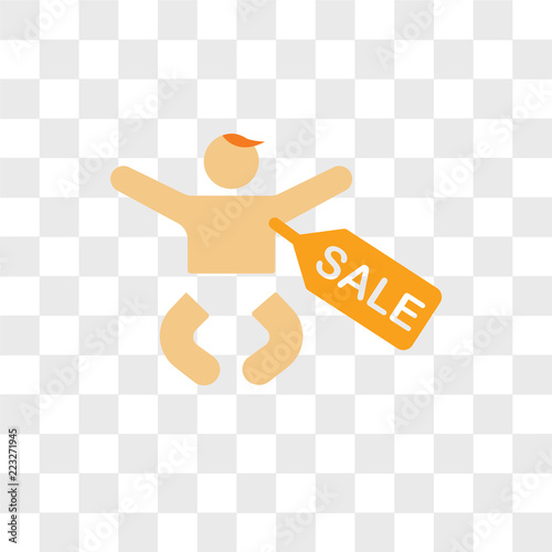 Baby selling vector icon isolated on transparent background, Baby selling logo design
