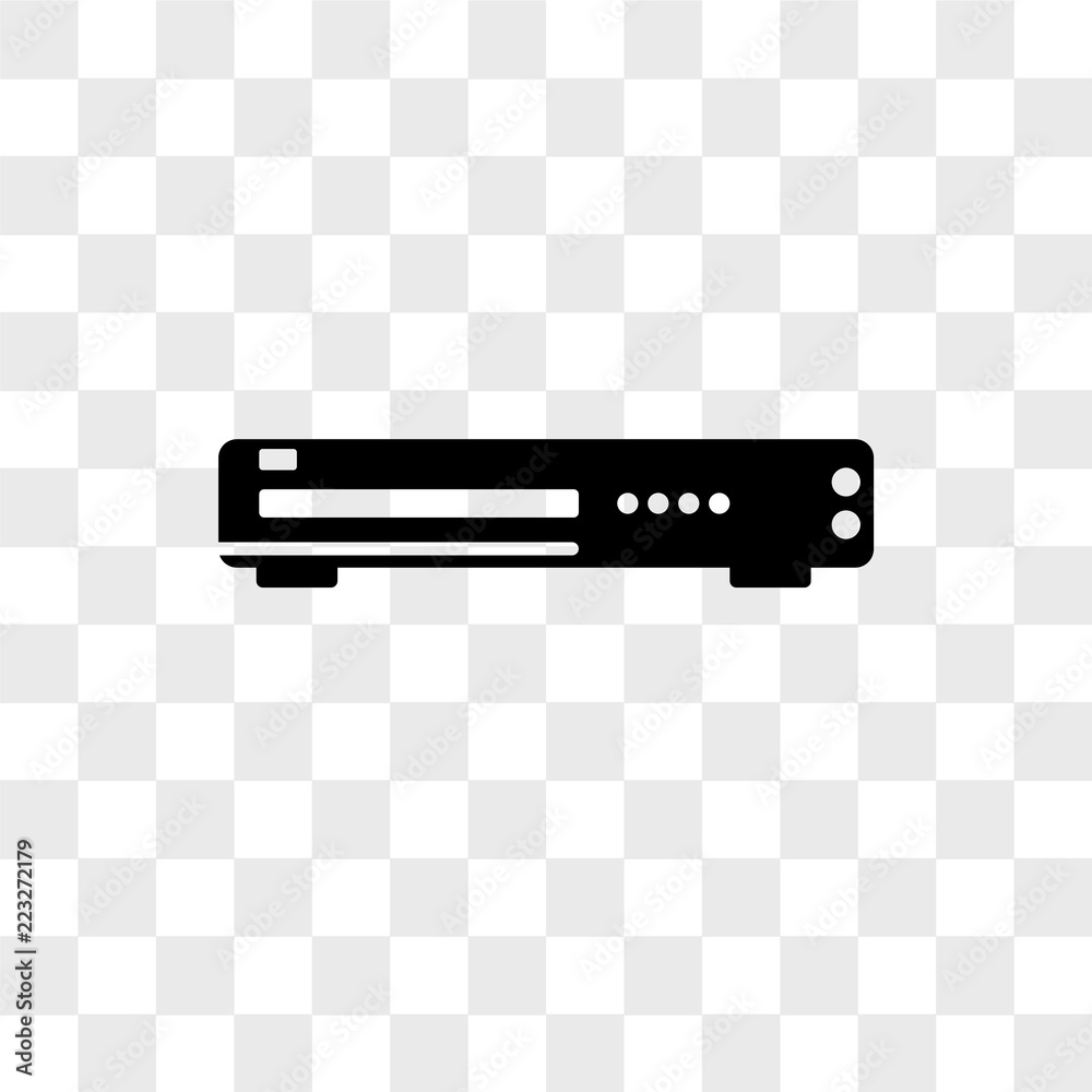 DVD drive vector icon isolated on transparent background, DVD drive logo design