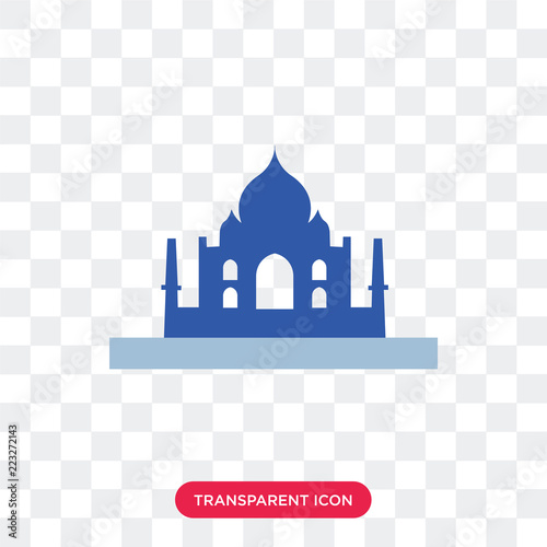 Taj mahal vector icon isolated on transparent background, Taj mahal logo design