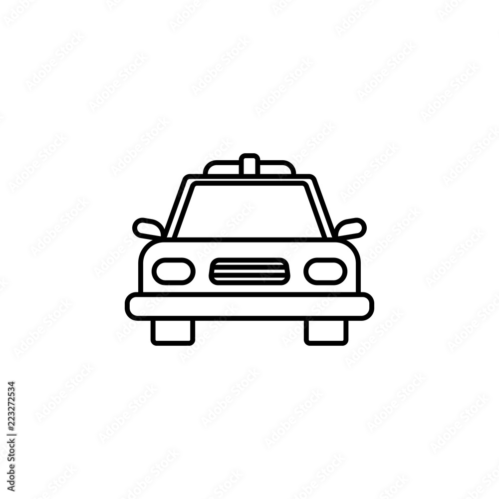 police car icon. Element of crime and punishment icon for mobile concept and web apps. Thin line police car icon can be used for web and mobile