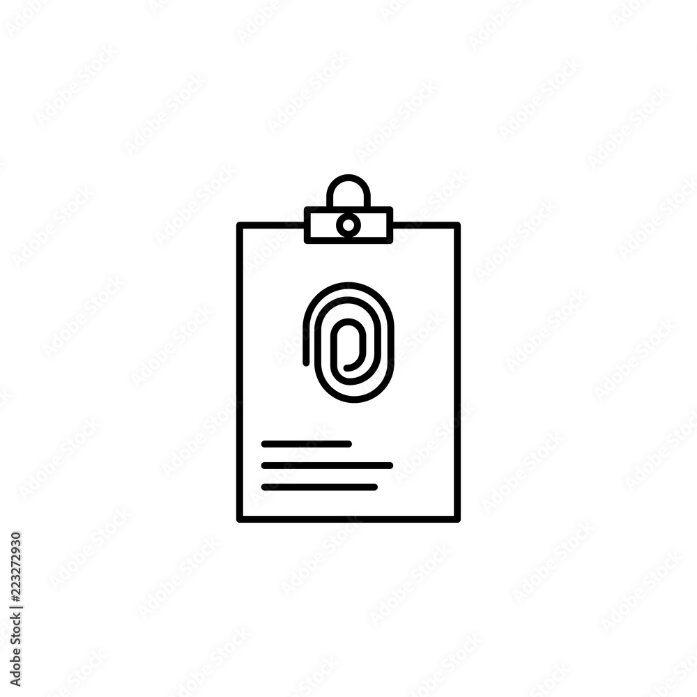 dossier with fingerprint icon. Element of crime and punishment icon for mobile concept and web apps. Thin line dossier with fingerprint icon can be used for web and mobile dossier with fingerprint icon. Element of crime and punishment icon for mobile concept and web apps. Thin line dossier with fingerprint icon can be used for web and mobile