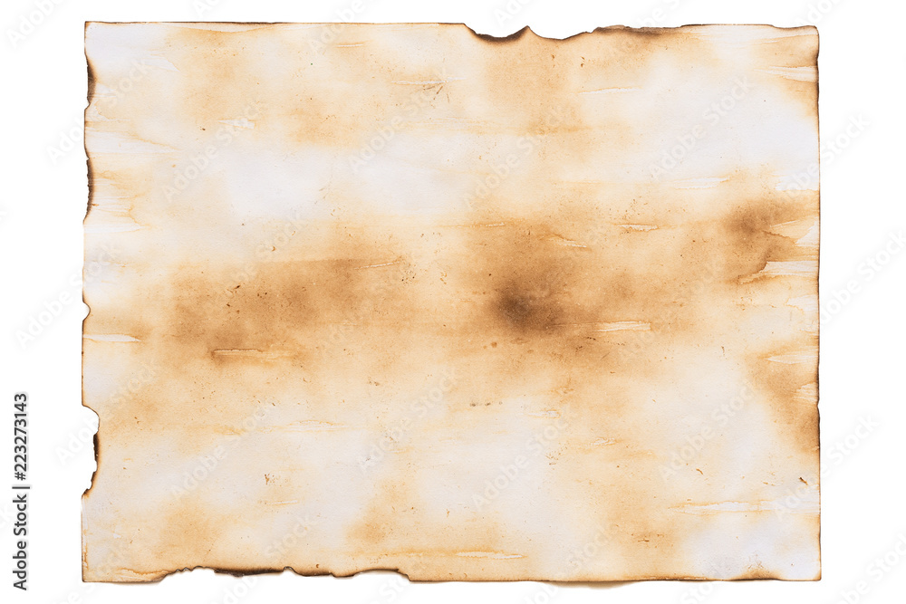 Old Brown paper vintage texture isolated on white background.